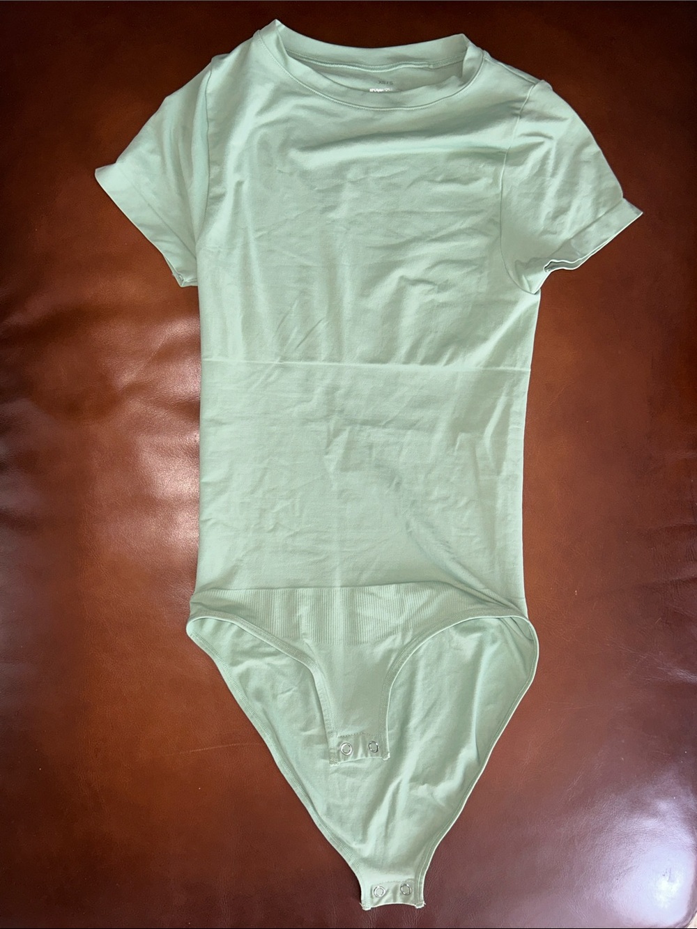 FeelinGirl Snatching Short-Sleeve Cloud One-Piece Bodysuit in Light Green